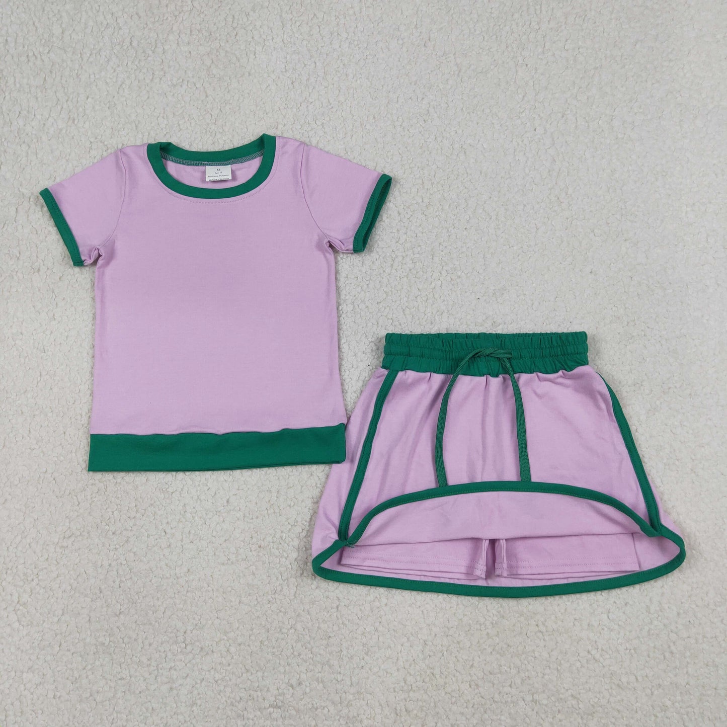 Mama and Me Girls Short Sleeve Top Skirt Short Cotton Clothes Sets