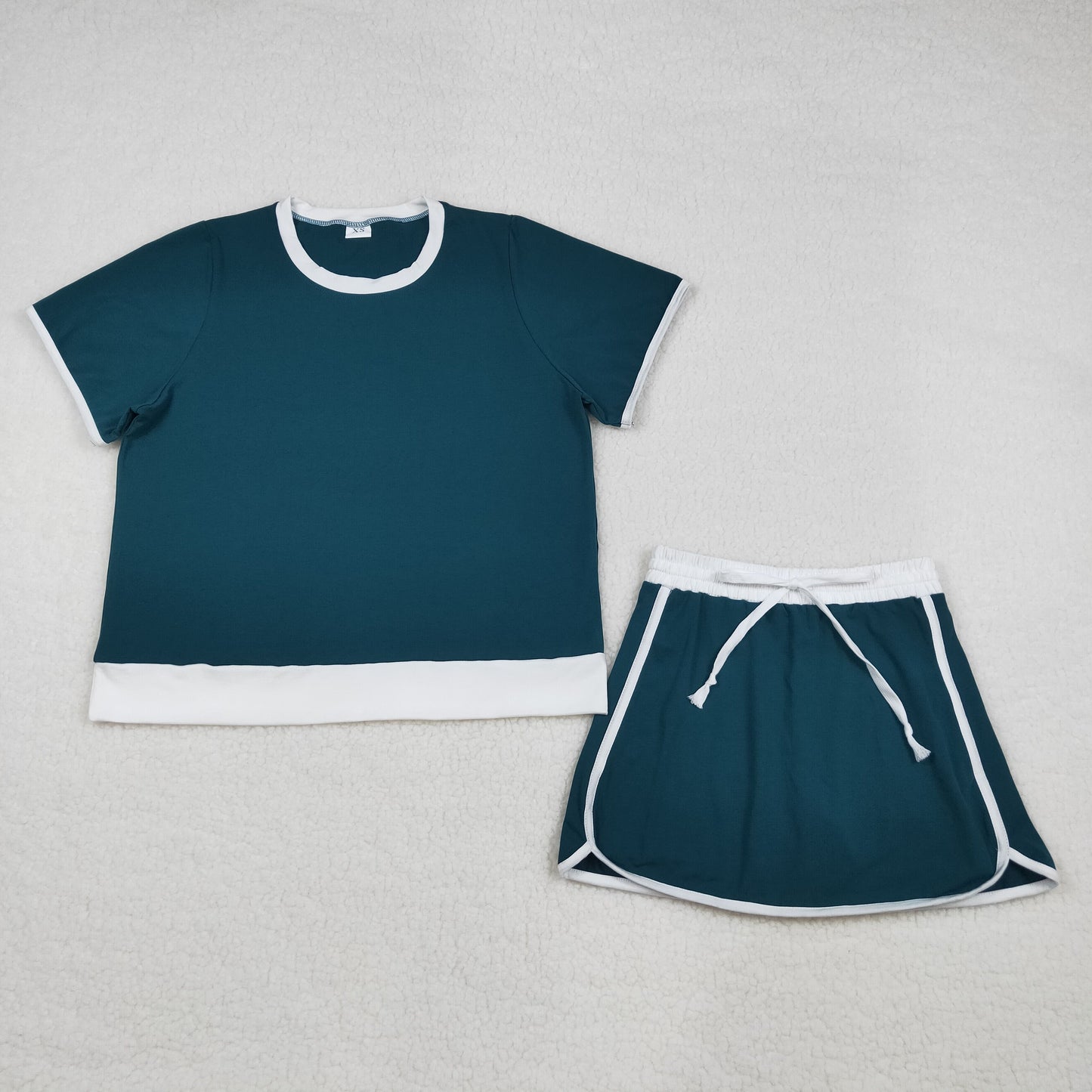 Mama and Me Girls Short Sleeve Top Skirt Short Cotton Clothes Sets