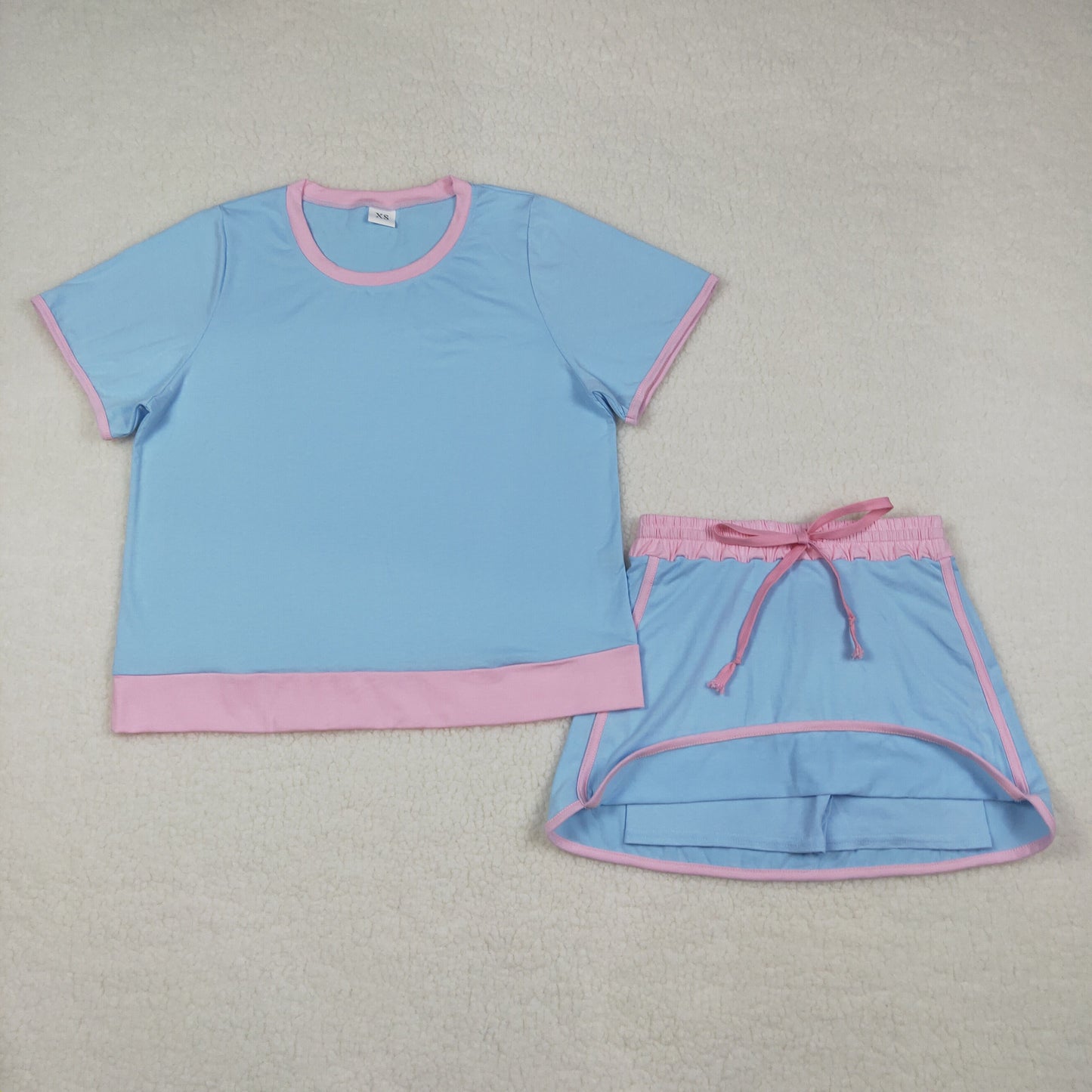 Mama and Me Girls Short Sleeve Top Skirt Short Cotton Clothes Sets