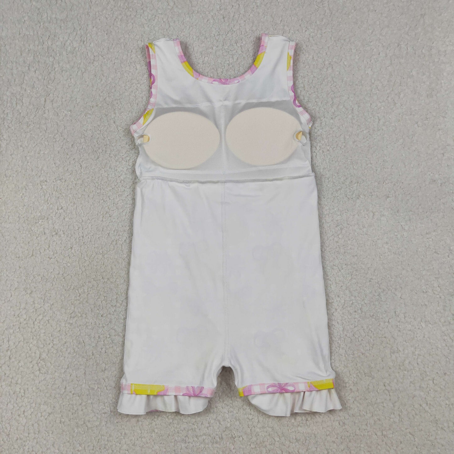 Baby Girls Pink Checked Bows Lemons Yoga Active Shorts Ruffle Knee Length Dress