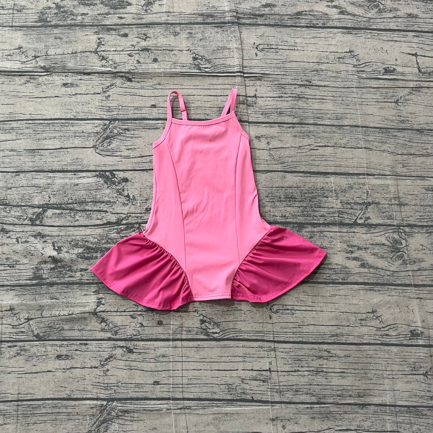Baby Girls Pink Strap Yoga Active Shorts Knee Length Dress Preorder