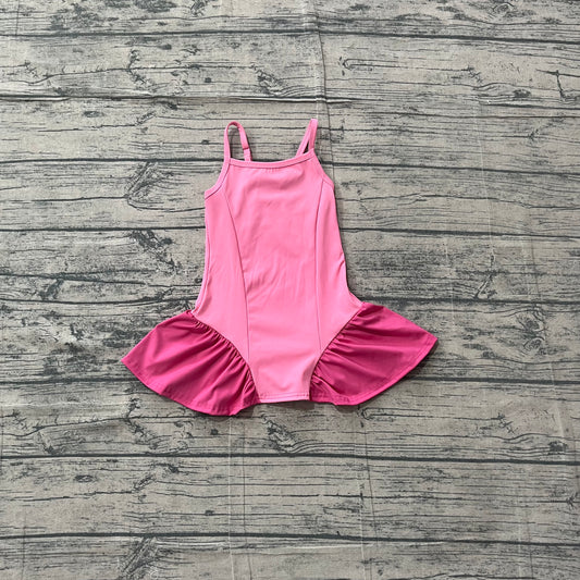 Baby Girls Pink Strap Yoga Active Shorts Knee Length Dress Preorder
