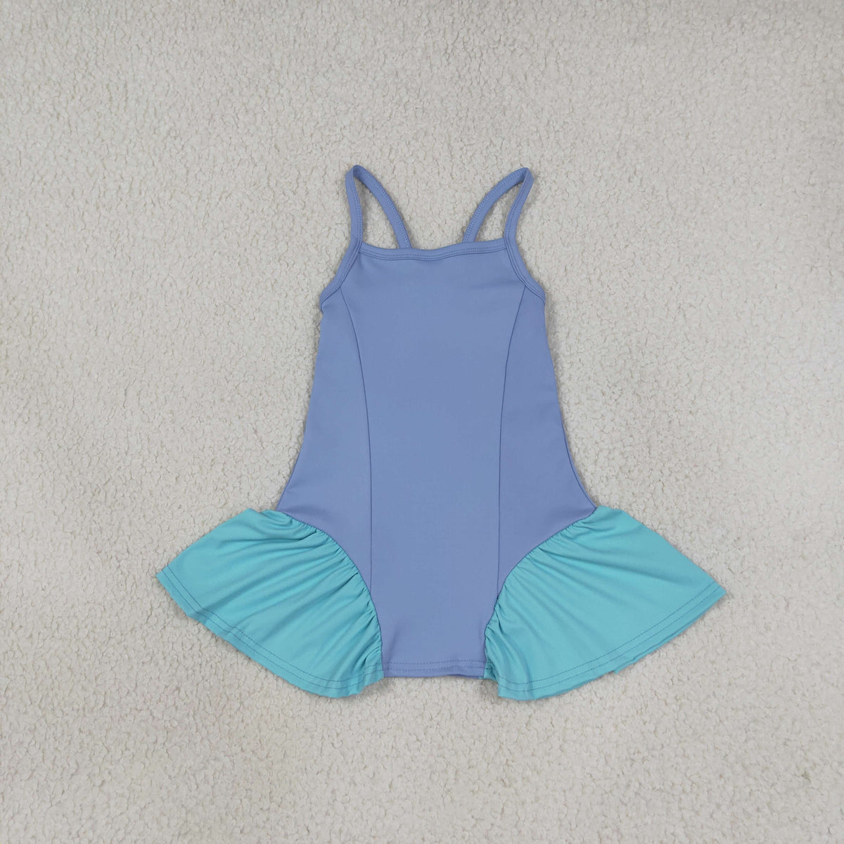 Baby Girls Blue Strap Yoga Active Shorts Knee Length Dress