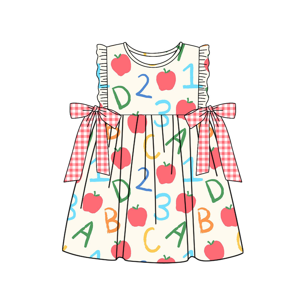 Baby Girls Apples ABC Back to School Knee Length Dresses Preorder