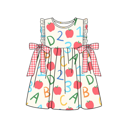 Baby Girls Apples ABC Back to School Knee Length Dresses Preorder