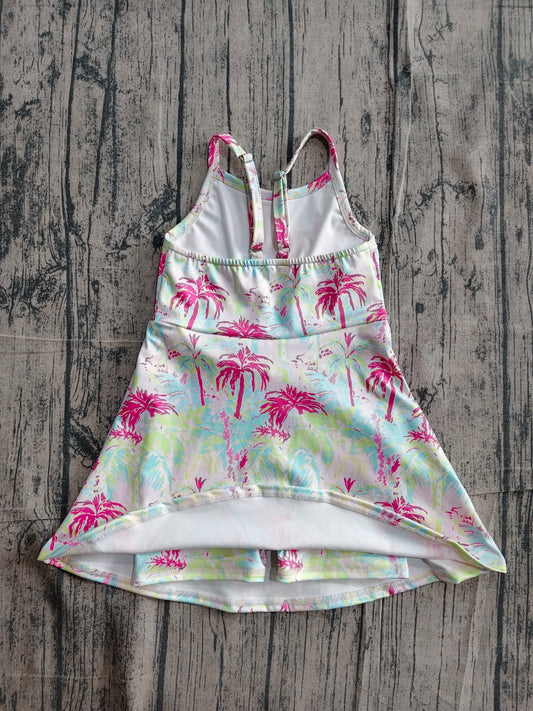 Baby Girls Strap Watercolor Beach Yoga Active Shorts Knee Length Dresses Preorder