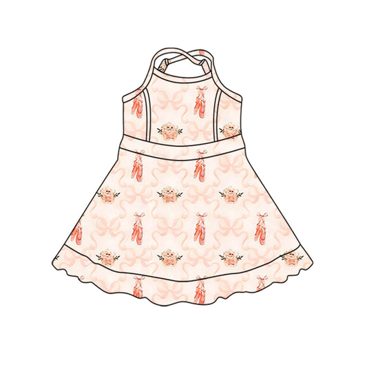 Baby Girls Strap Bows Flowers Shoes Shorts Yoga Active Knee Length Dresses Preorder