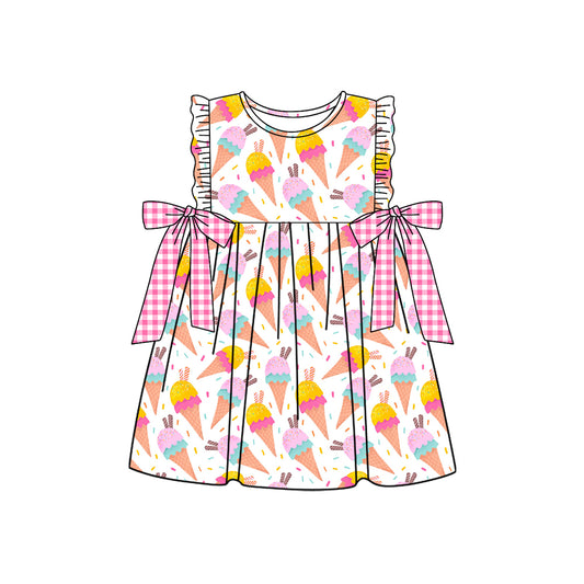 Baby Girls Sleeveless Ice Creams Sprinkles Knee Length Dresses Preorder