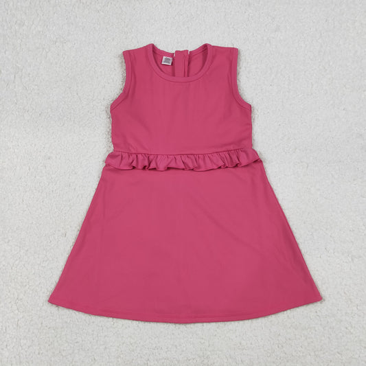Sibling Baby Girls Sleeveless Back Zip Yoga Active Shorts Knee Length Dresses