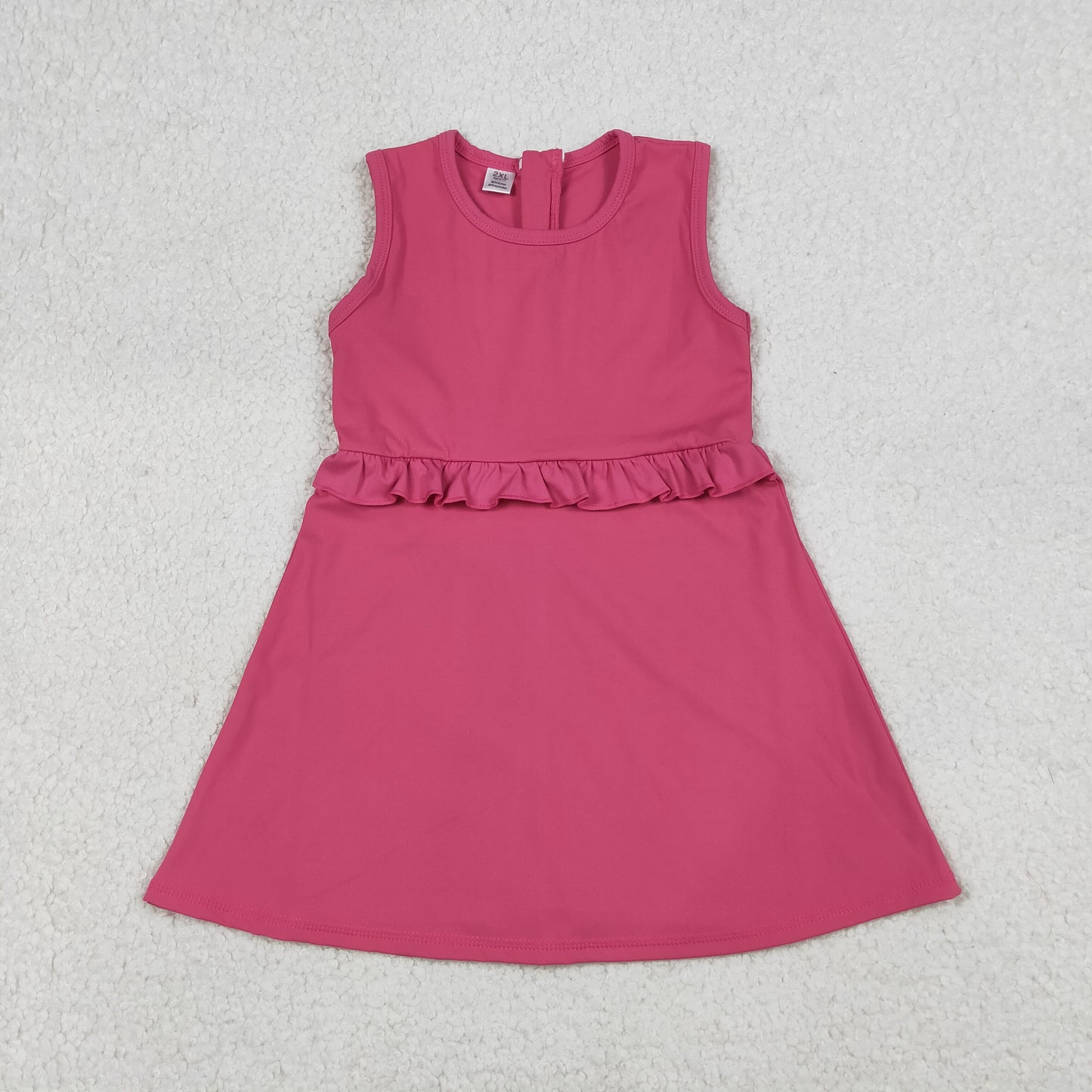 Baby Girls Pink Sleeveless Yoga Active Shorts Knee Length Dresses