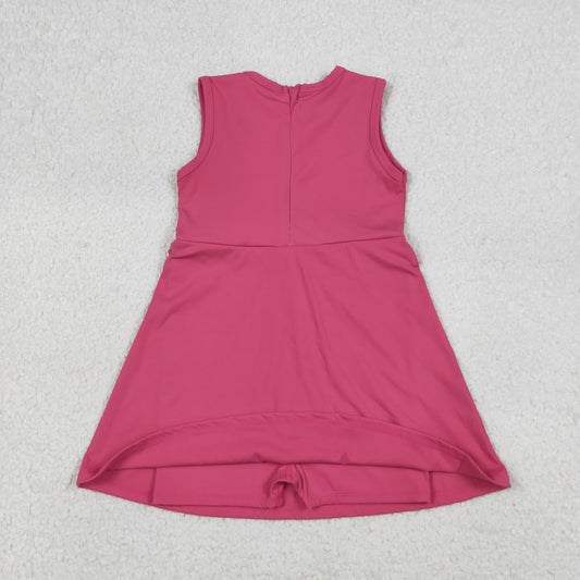 Baby Girls Pink Sleeveless Yoga Active Shorts Knee Length Dresses