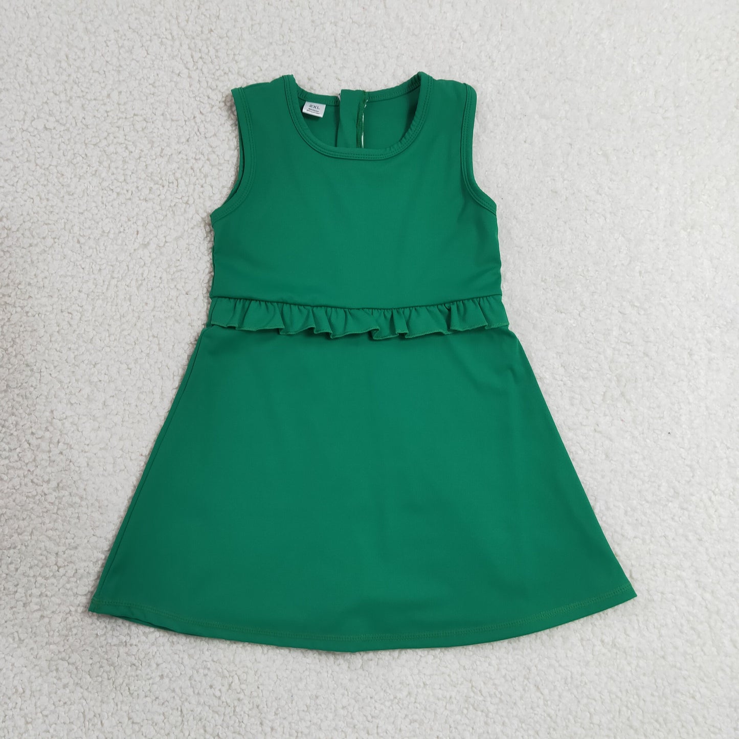 Sibling Baby Girls Sleeveless Back Zip Yoga Active Shorts Knee Length Dresses