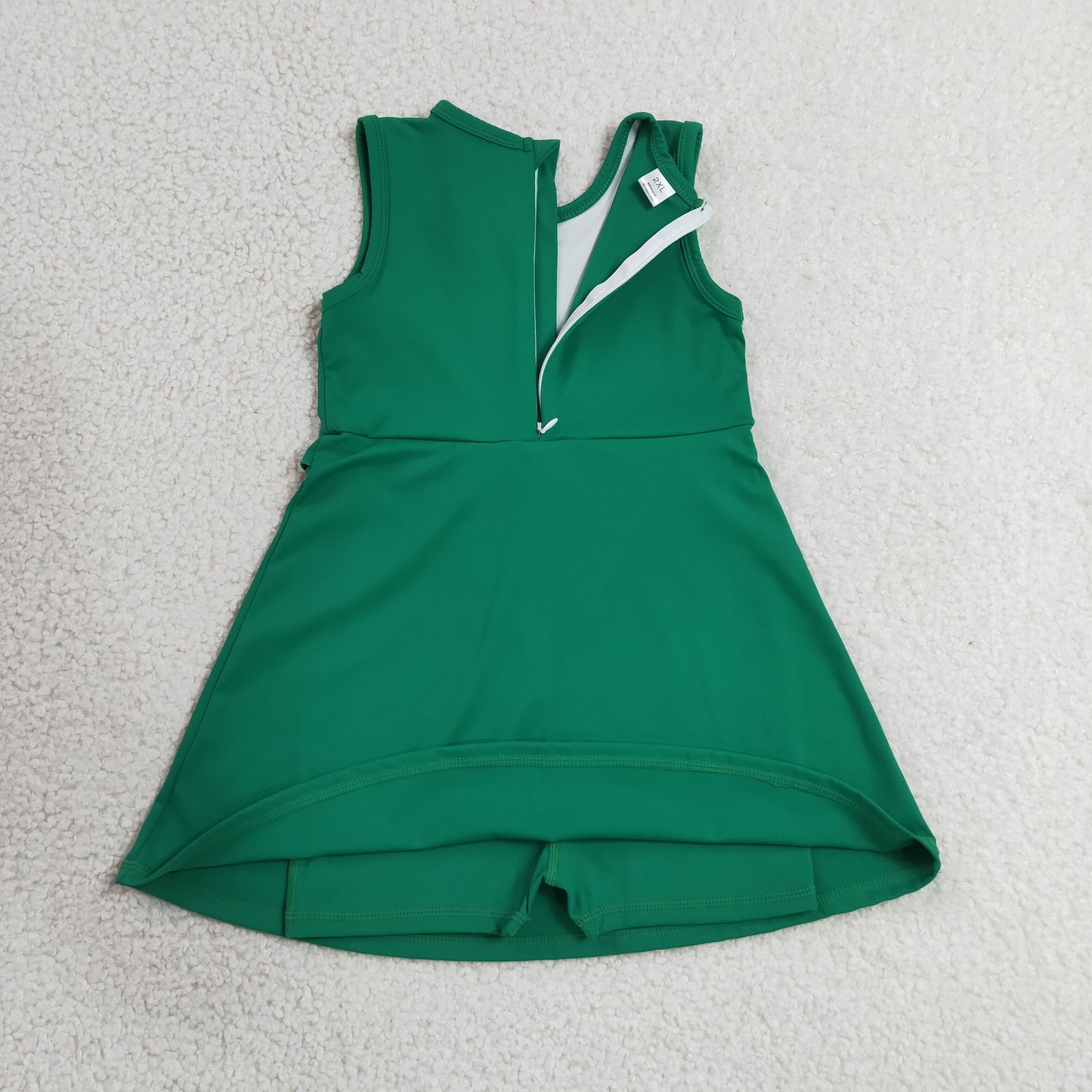 Sibling Baby Girls Sleeveless Back Zip Yoga Active Shorts Knee Length Dresses