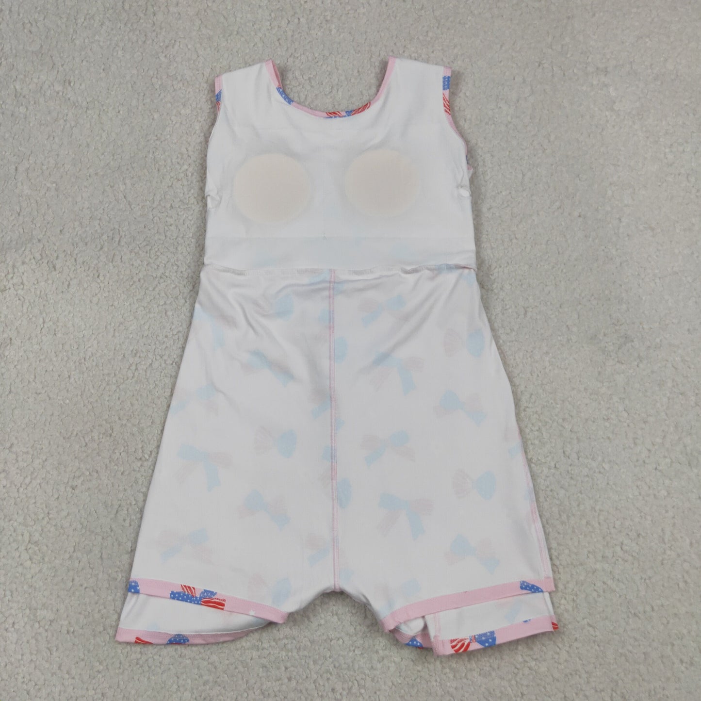 Sibling Baby Girls Red Blue Bows Popsicle 4th of July Yoga Active Shorts Knee Length Dress