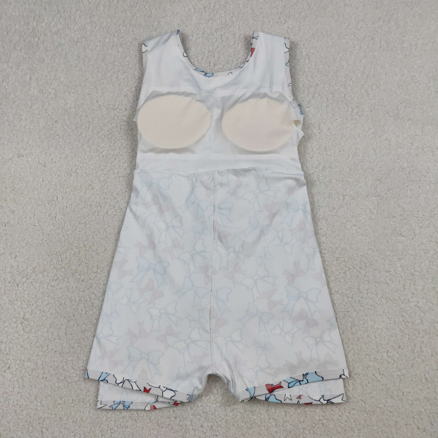 Sibling Baby Girls Red Blue Bows Popsicle 4th of July Yoga Active Shorts Knee Length Dress