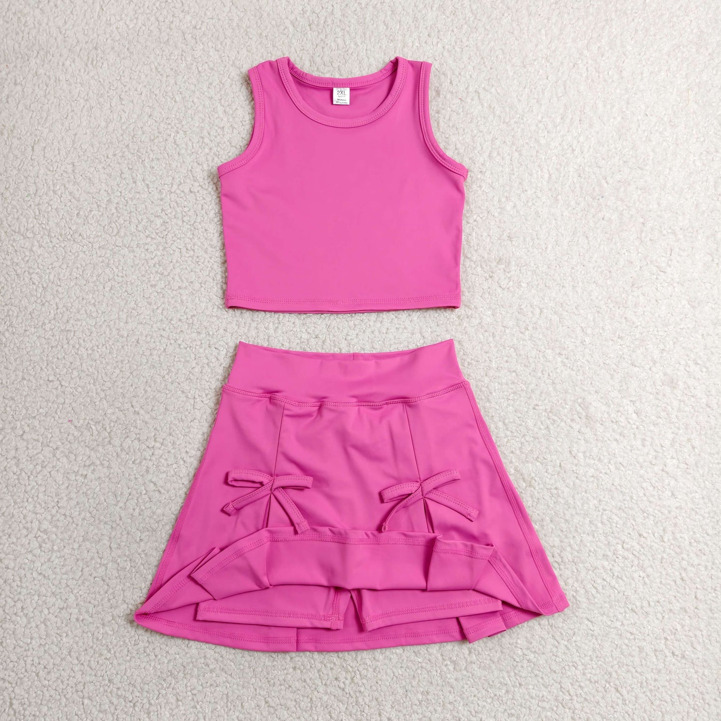 Sibling Baby Girls Sleeveless Vest Top Skirt Short Yoga Active Clothes Sets