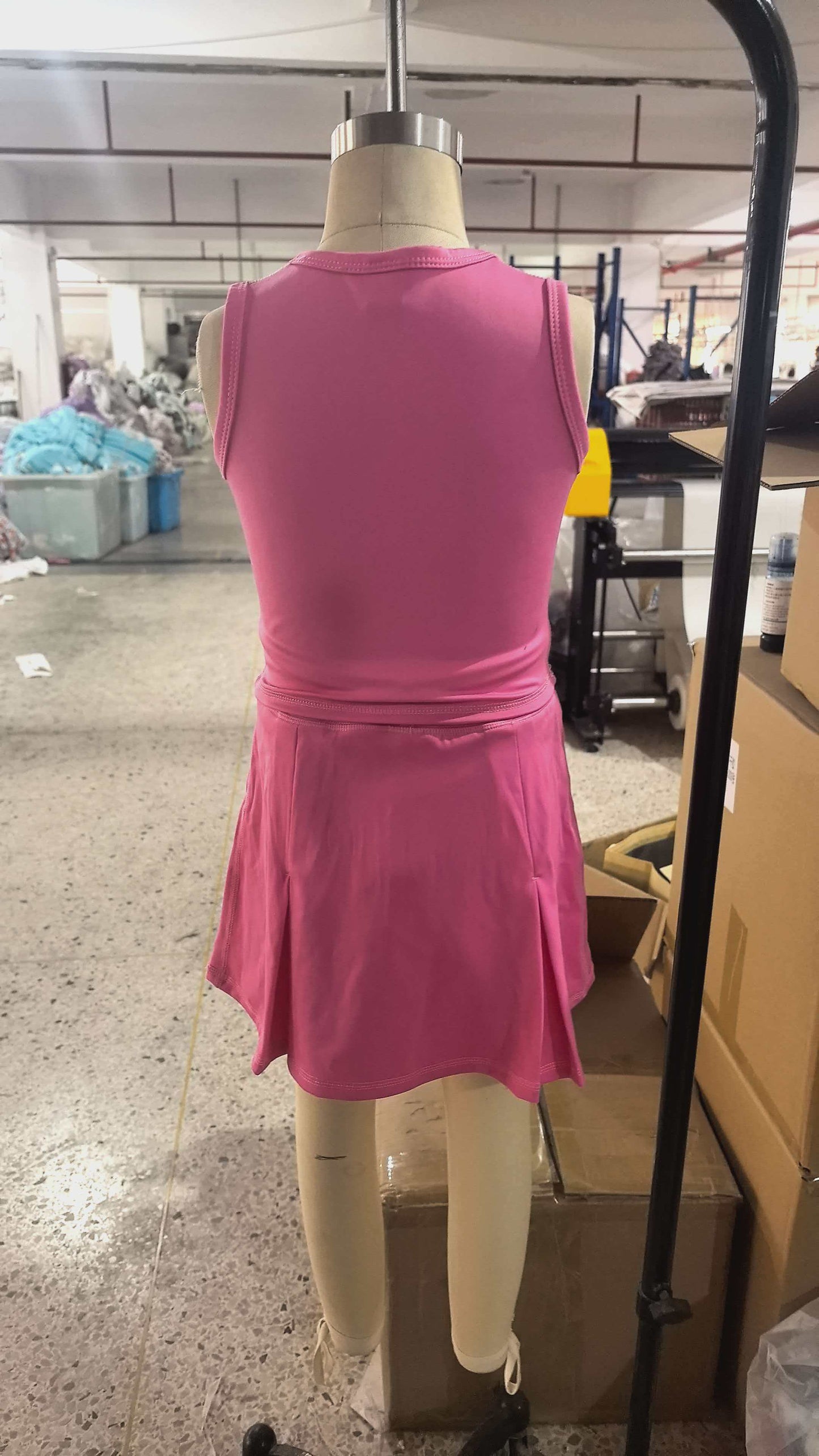 Baby Girls Pink Vest Top Bows Skirt Shorts Yoga Active Clothes Set Preorder