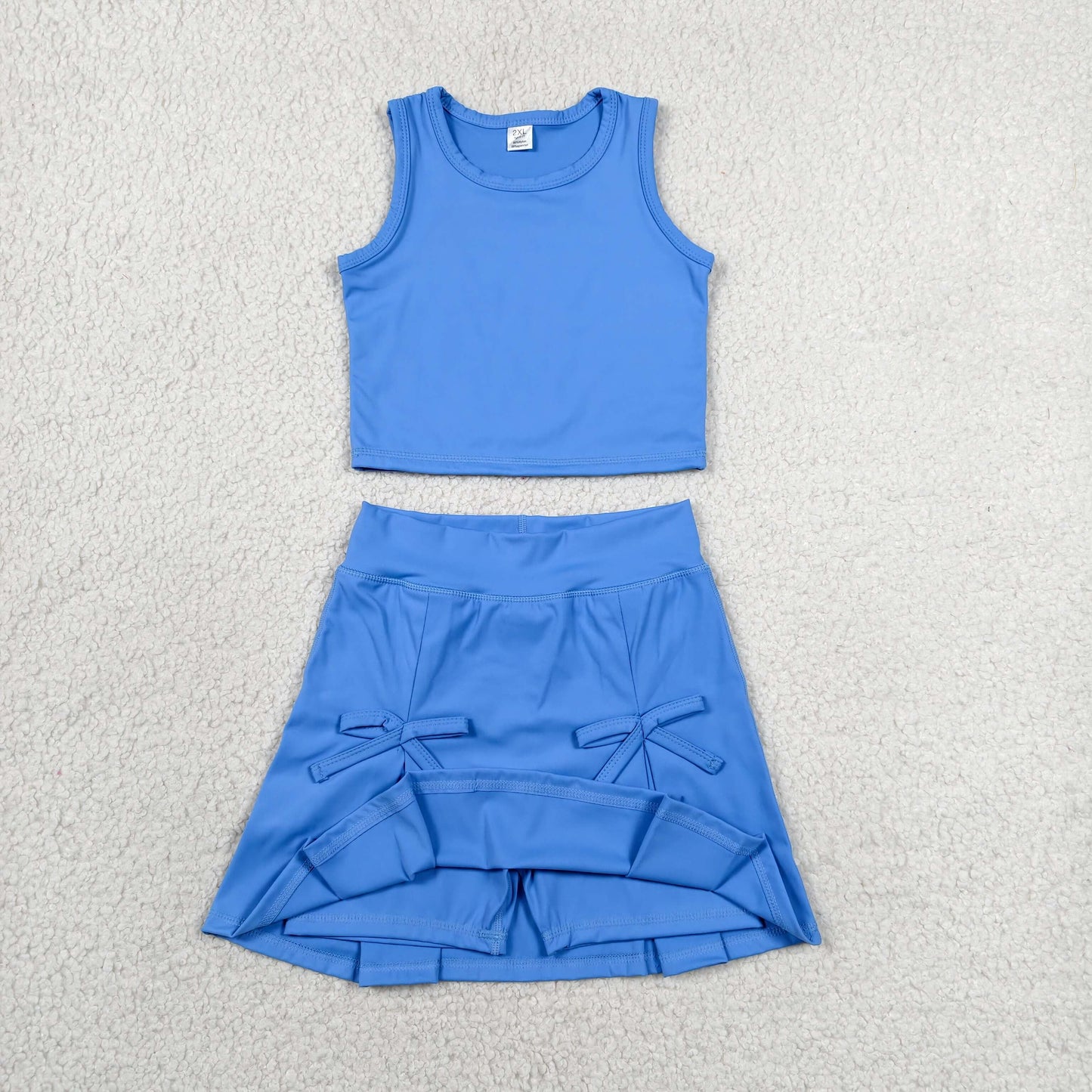 Sibling Baby Girls Sleeveless Vest Top Skirt Short Yoga Active Clothes Sets