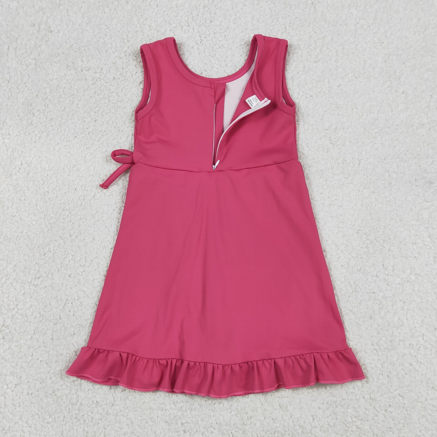 Baby Girls Pink Sleeveless Yoga Active Scallop Shorts Knee Length Dresses