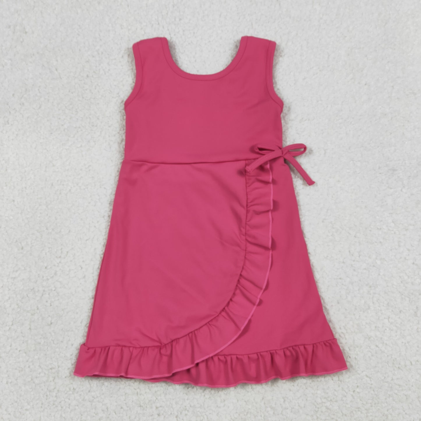 Sibling Baby Girls Sleeveless Yoga Active Shorts Ruffle Knee Length Dresses