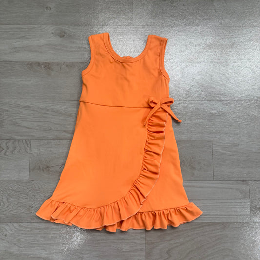 Baby Girls Orange Sleeveless Yoga Active Shorts Knee Length Dresses Preorder