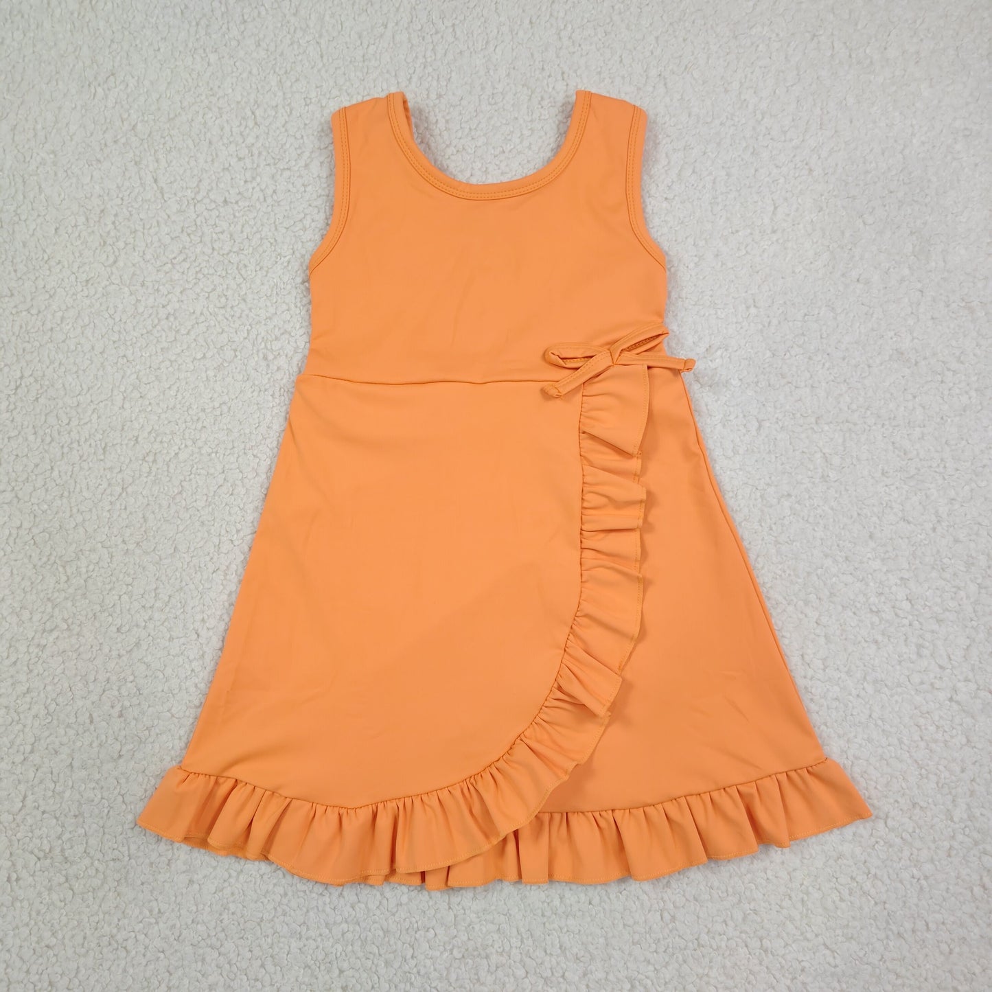 Sibling Baby Girls Sleeveless Yoga Active Ruffle Knee Length Dresses