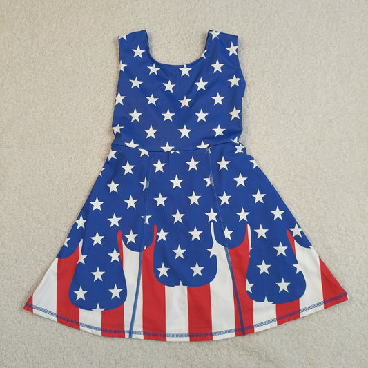 Sibling Baby Kids Stars Stripe Top Shorts 4th of July Clothes Set Yoga Short Knee Length Dress