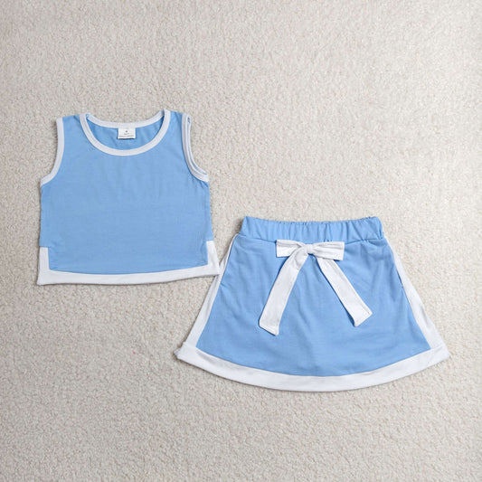 Sibling Baby Girls Sleeveless Green Pink Top Skirt Shorts Clothes Sets