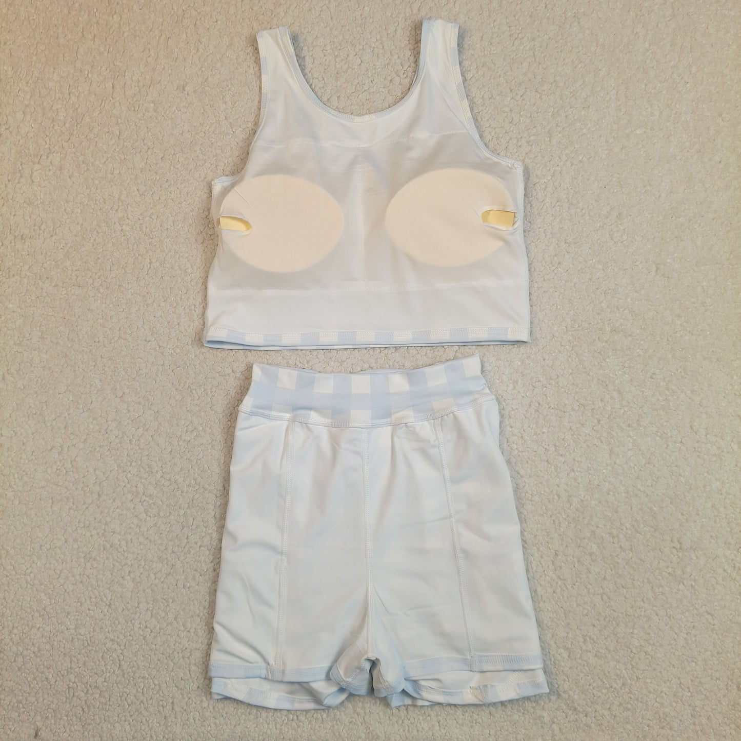 Sibling Baby Girls Sleeveless Stripe Checked Leopard Vest Top Yoga Athletic Skorts Sets
