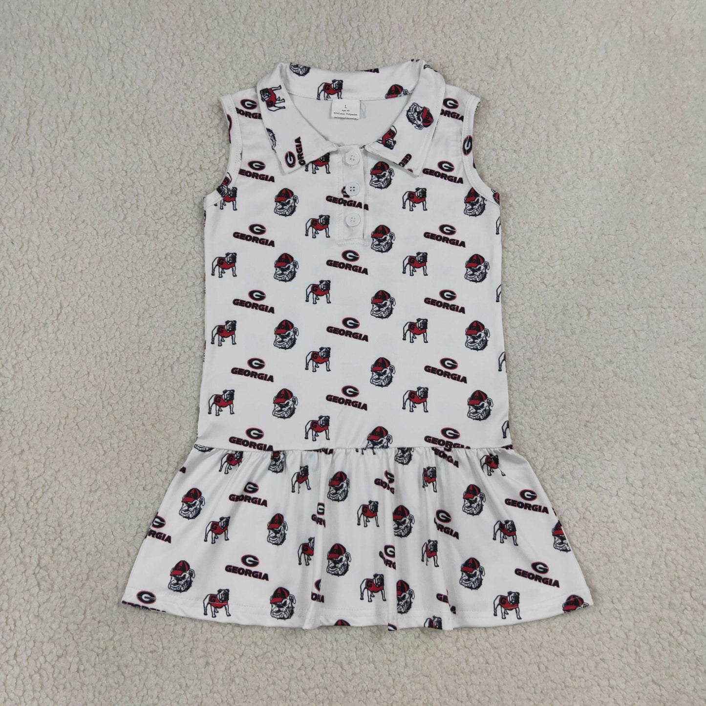 Sibling Baby Boys Girls Georgia Button Team Polo Shirts Ruffle Dress