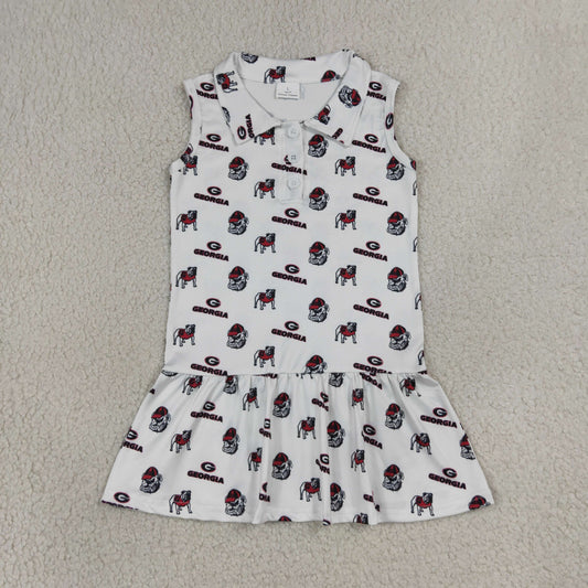 Sibling Baby Boys Girls Georgia Button Team Polo Shirts Ruffle Dress