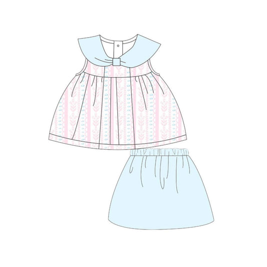 Baby Girls Flowers Stripe Tunic Skirt Shorts Knee Length Dresses Preorder