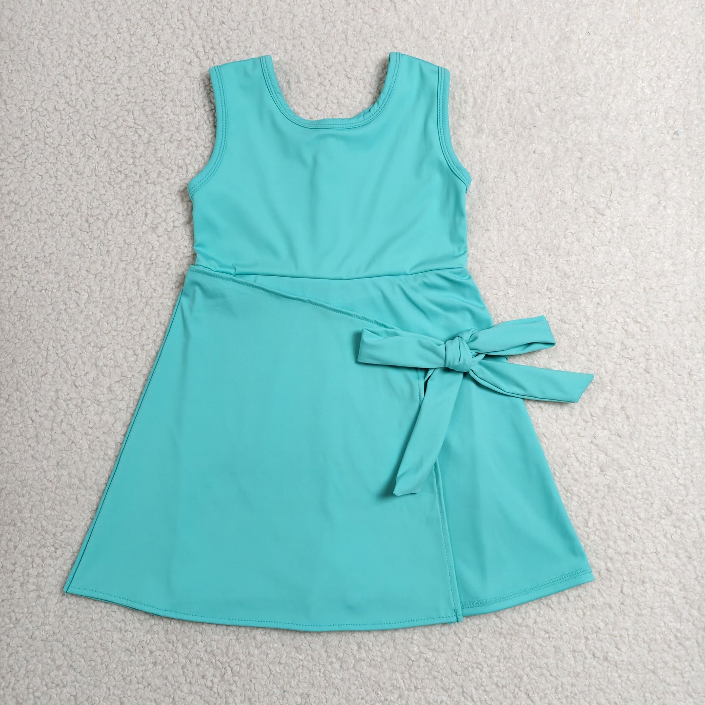 Sibling Baby Girls Sleeveless Back Zip Yoga Active Shorts Knee Length Dresses
