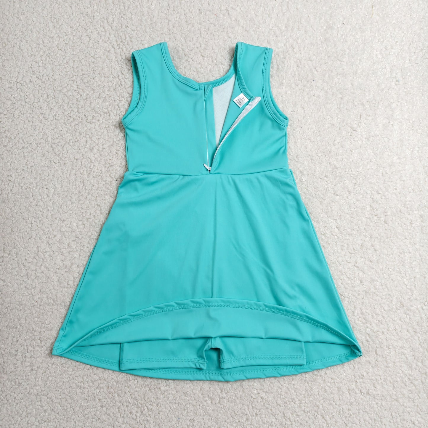 Baby Girls Blue Aqua Sleeveless Bows Yoga Active Short Knee Length Dress