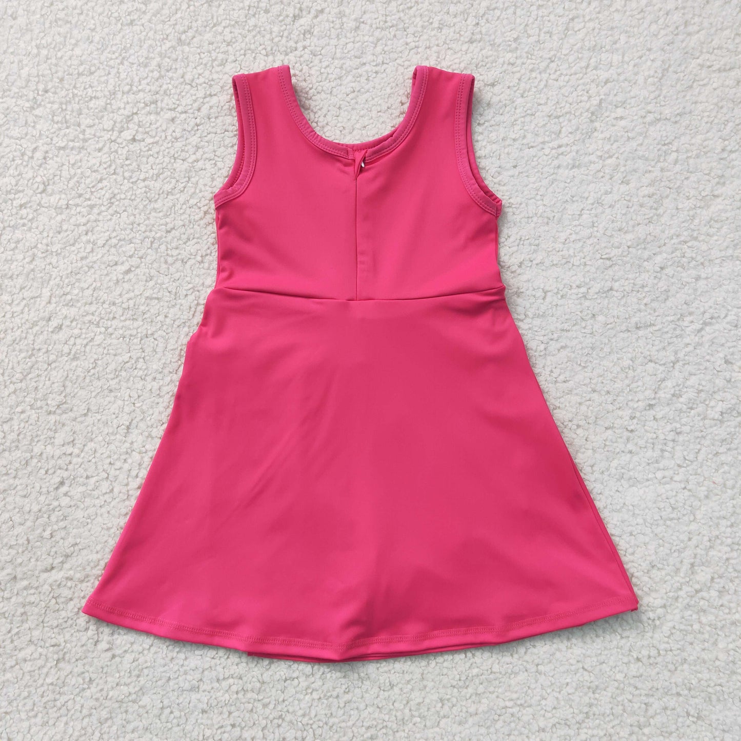 Sibling Baby Girls Sleeveless Back Zip Yoga Active Shorts Knee Length Dresses