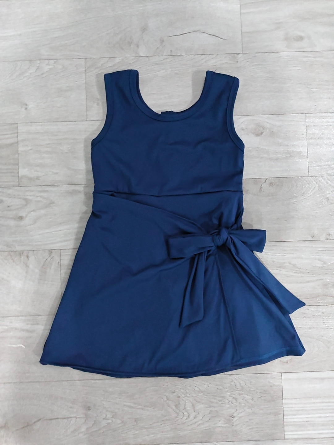 Baby Girls Navy Sleeveless Bows Yoga Active Short Knee Length Dress Preorder