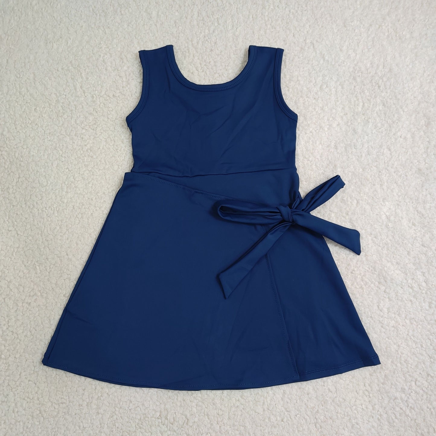 Sibling Baby Girls Sleeveless Back Zip Yoga Active Shorts Knee Length Dresses