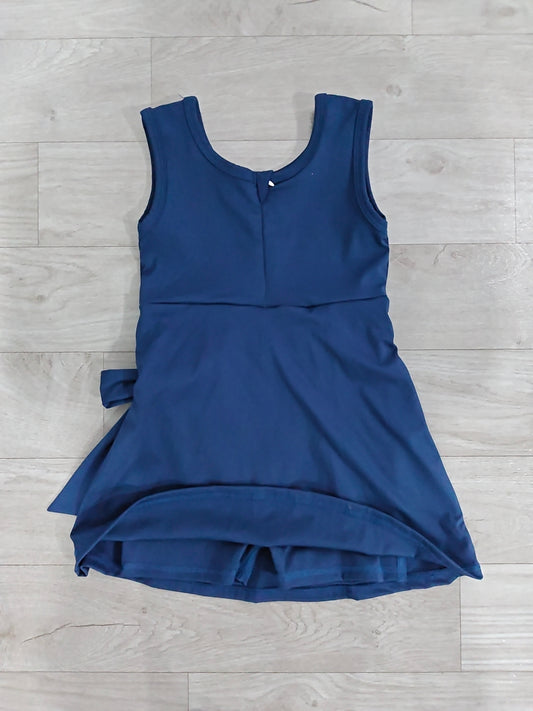 Baby Girls Navy Sleeveless Bows Yoga Active Short Knee Length Dress Preorder