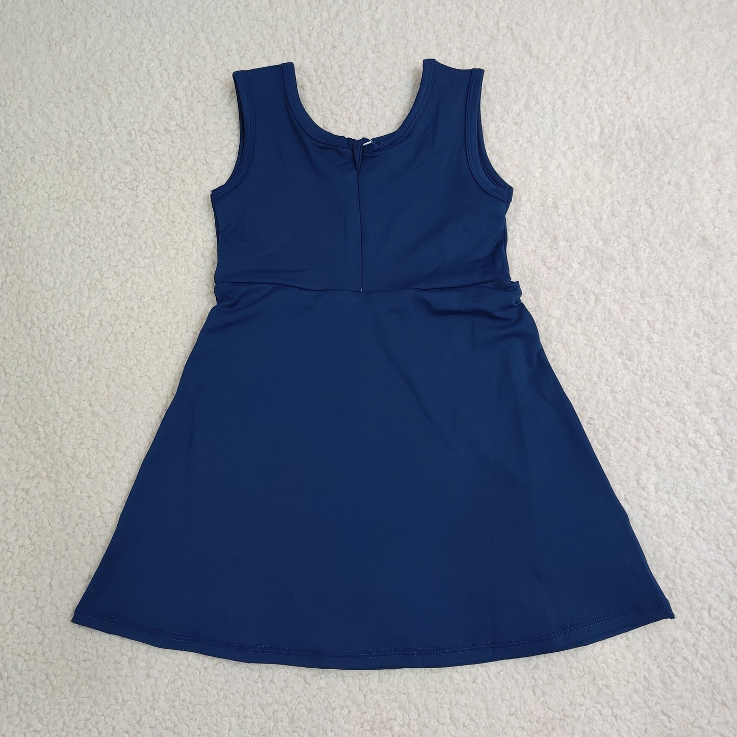 Sibling Baby Girls Sleeveless Back Zip Yoga Active Shorts Knee Length Dresses