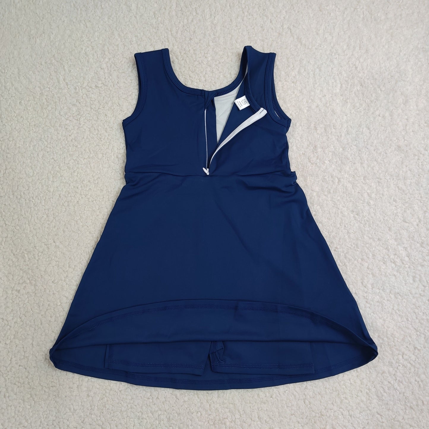Sibling Baby Girls Sleeveless Back Zip Yoga Active Shorts Knee Length Dresses