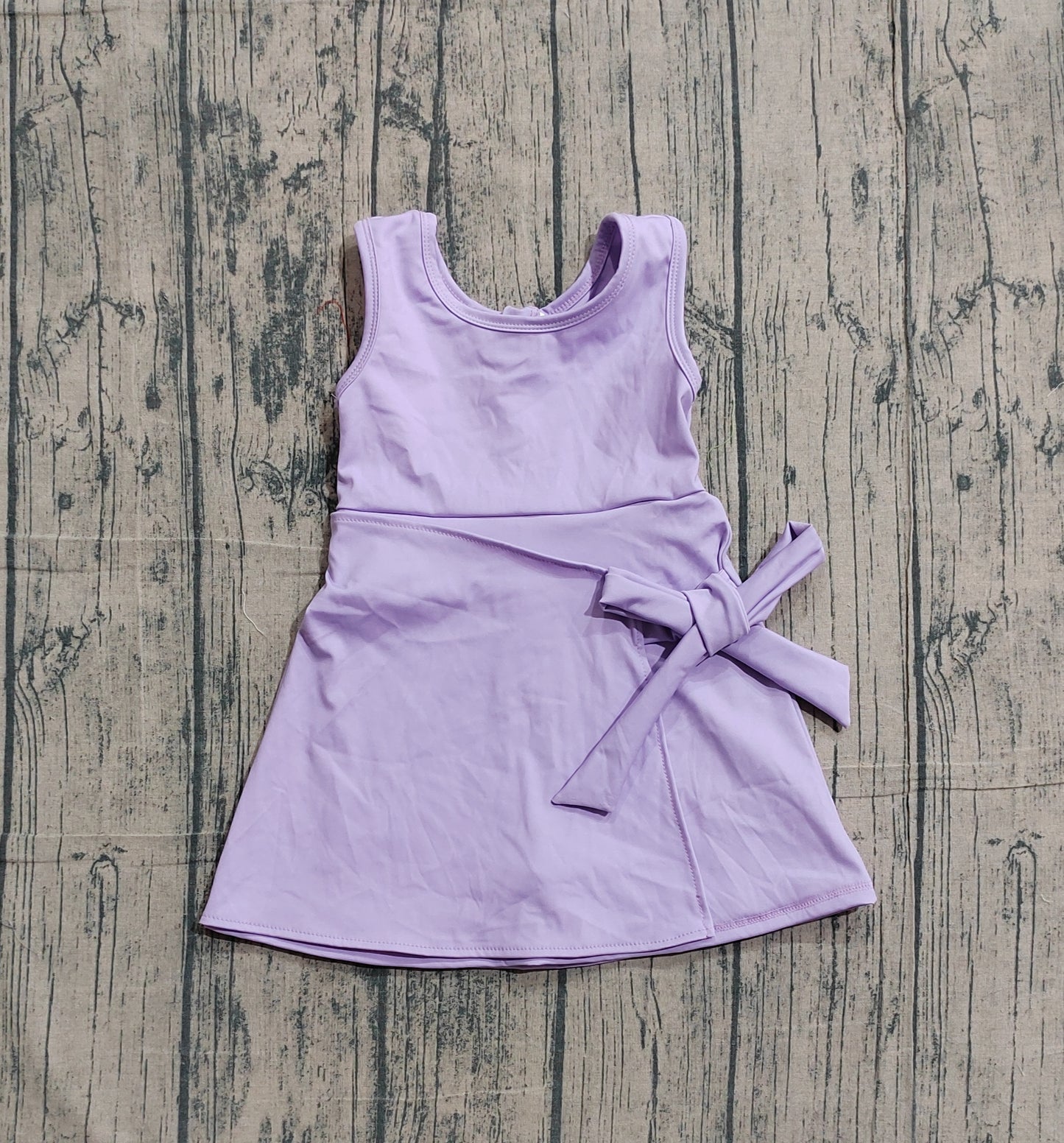 Baby Girls Lavender Sleeveless Yoga Active Short Knee Length Dresses