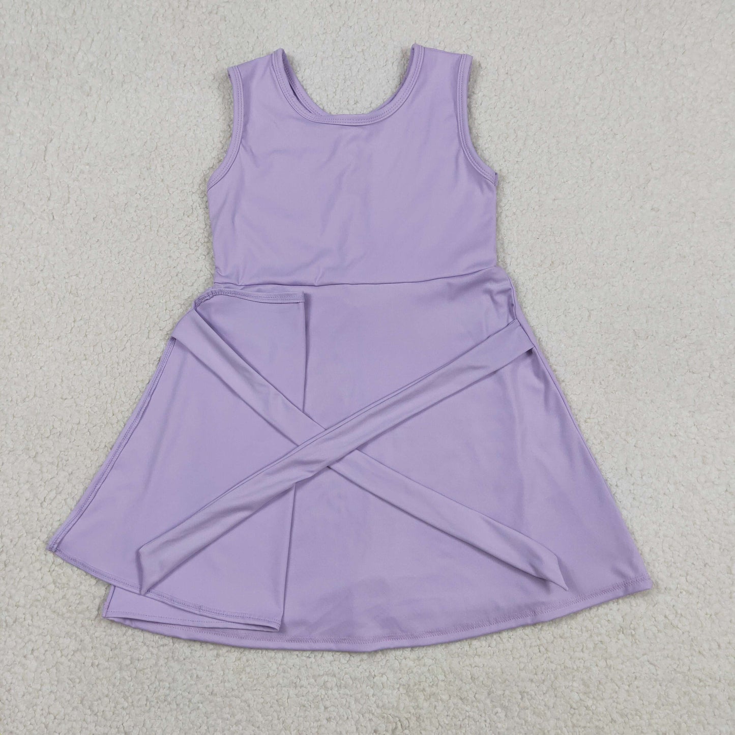 Sibling Baby Girls Sleeveless Back Zip Yoga Active Shorts Knee Length Dresses