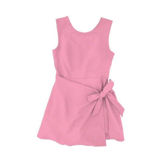 Baby Girls Pink Sleeveless Bows Yoga Active Short Knee Length Dress Preorder