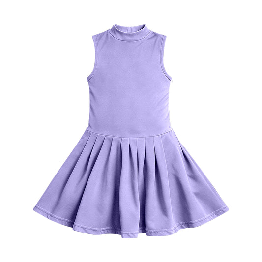 Baby Girls Lavender Sleeveless Yoga Active Pleated Knee Length Dress Preorder