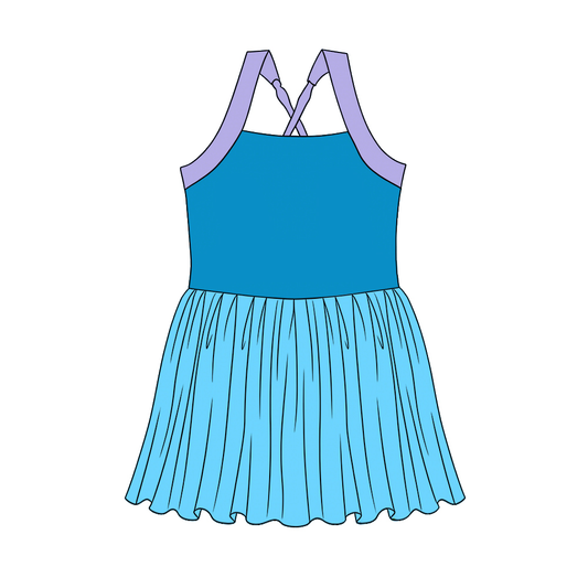Baby Girls Strap Princess Yoga Active Patchwork Knee Length Dress Preorder