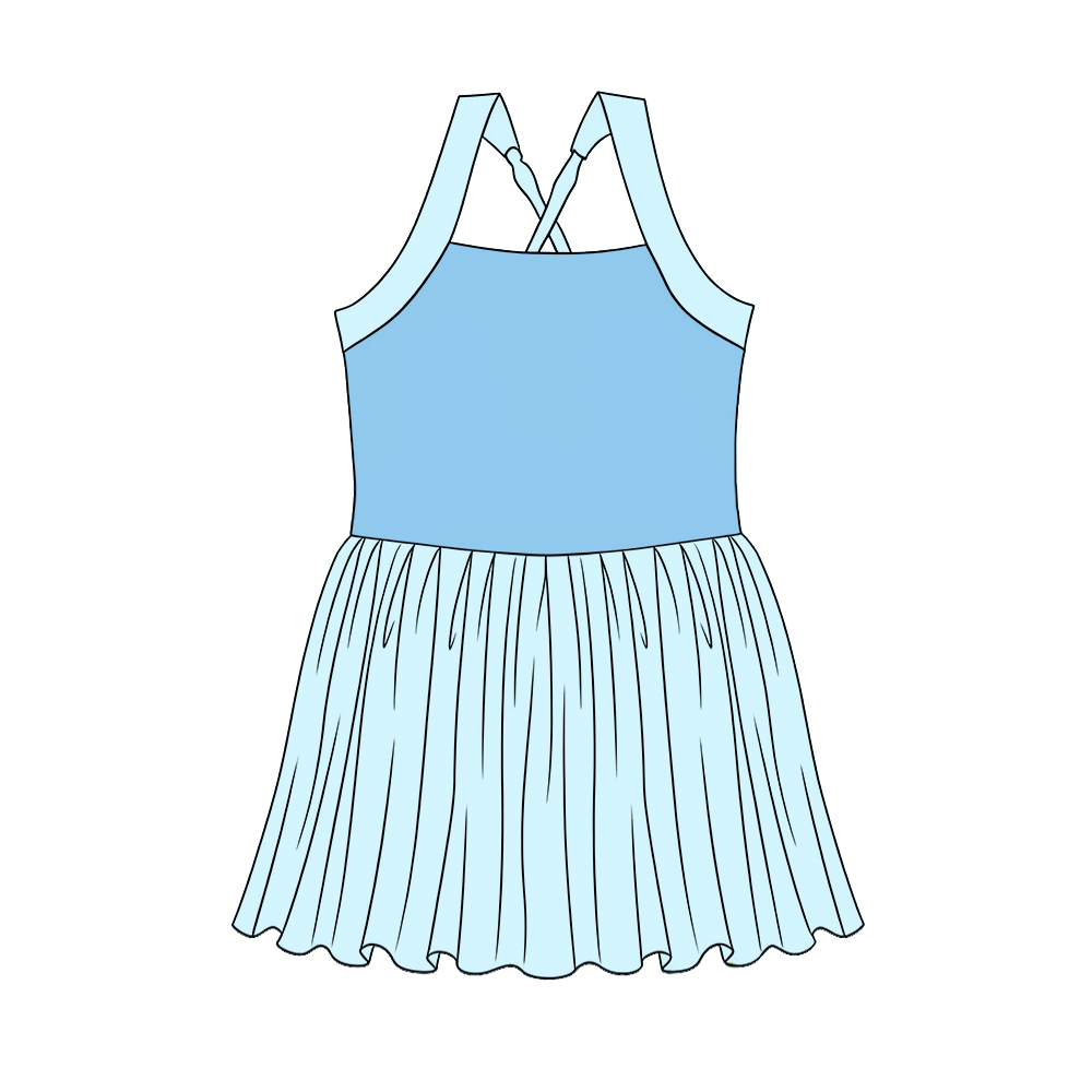 Baby Girls Strap Princess Yoga Active Patchwork Knee Length Dress Preorder