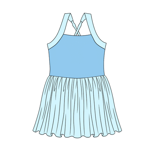 Baby Girls Strap Princess Yoga Active Patchwork Knee Length Dress Preorder