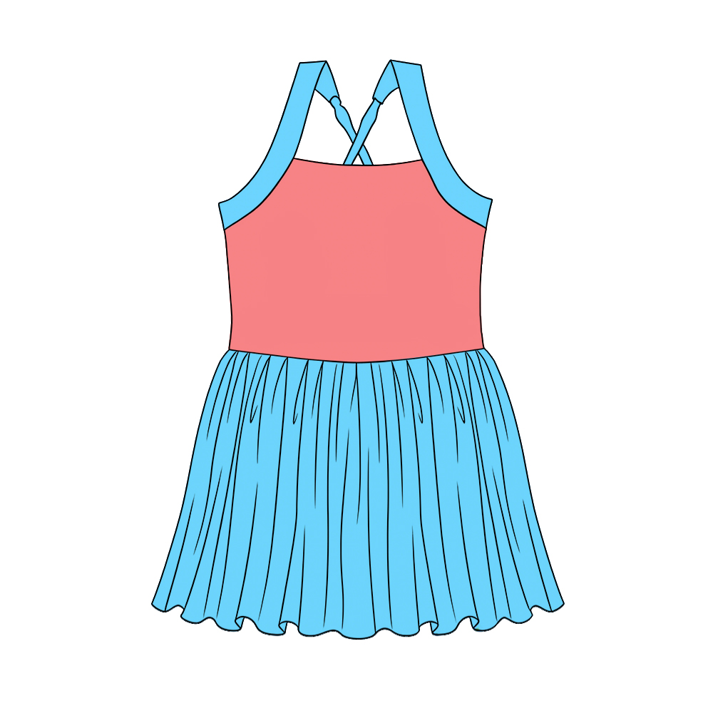 Baby Girls Strap Princess Yoga Active Patchwork Knee Length Dress Preorder