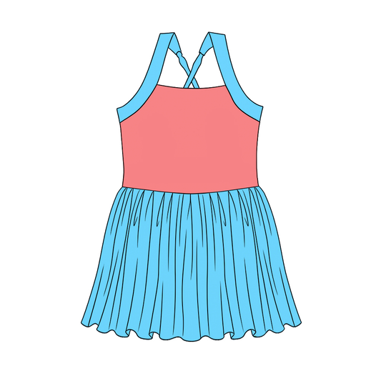 Baby Girls Strap Princess Yoga Active Patchwork Knee Length Dress Preorder