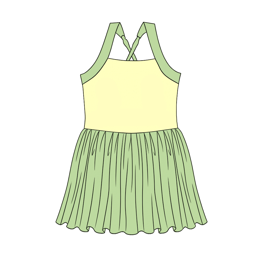 Baby Girls Strap Princess Yoga Active Patchwork Knee Length Dress Preorder